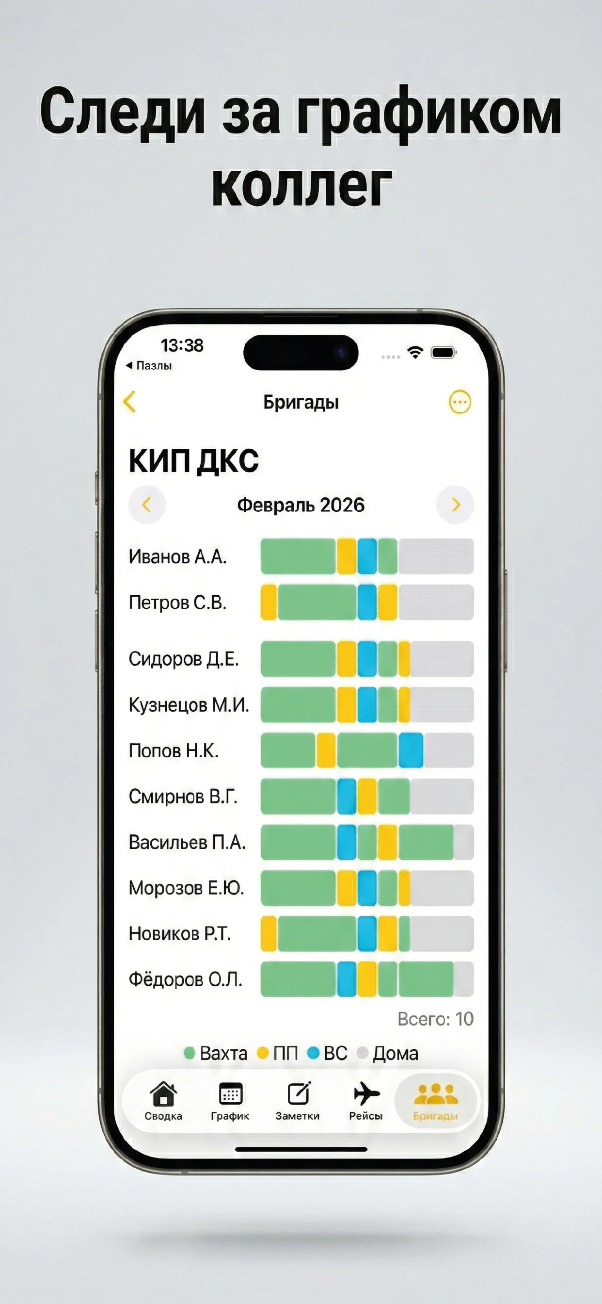Вахта iOS — добавление вахты